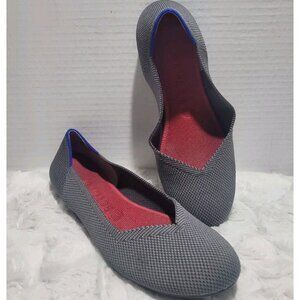 ROTHY’s women size 9.5 gray round toe ballet flat washable shoe blue halo Used